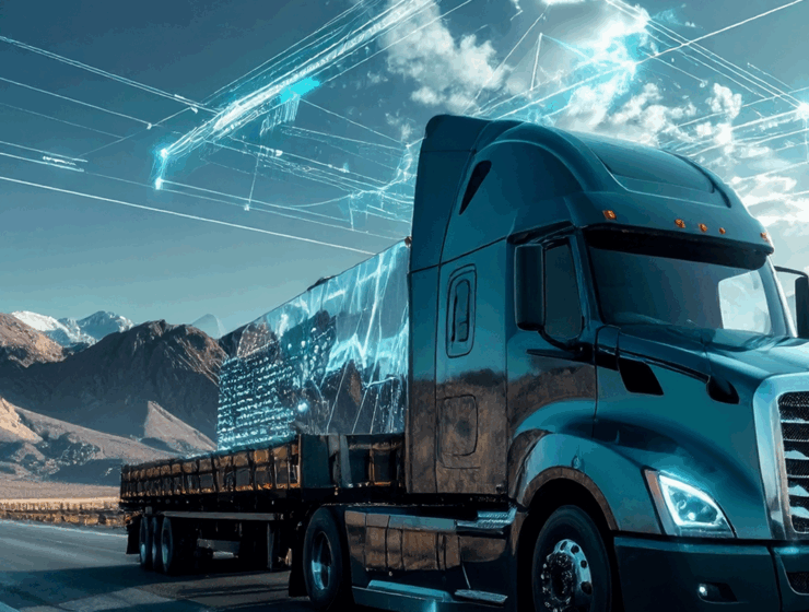 Firefly_flatbed truck with logistical data 526002 1